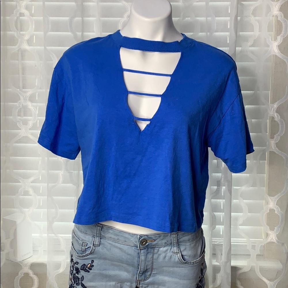 🍉Blue cropped tee